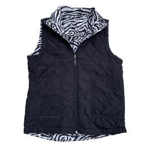 Mountain Lake Black & Zebra Reversible Vest Women SP